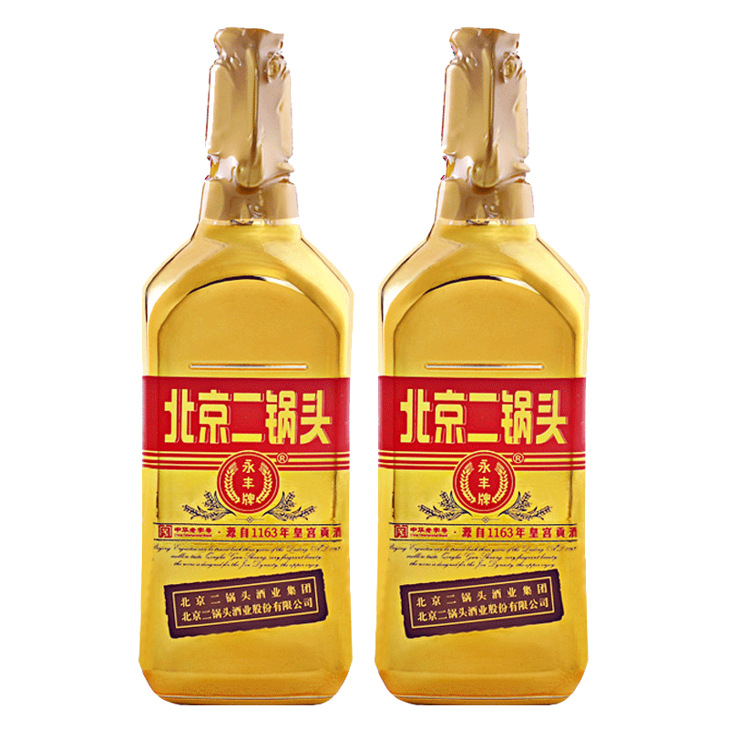 永丰牌北京二锅头出口型小方瓶金瓶46度白酒500ml*12瓶清香整箱装-图0