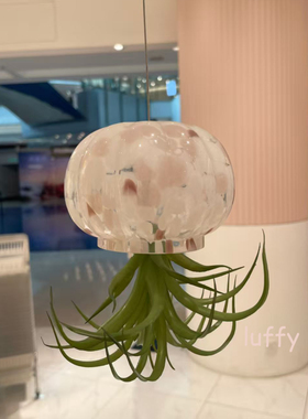 日本francfranc家居装饰玻璃挂件仿真植物装饰