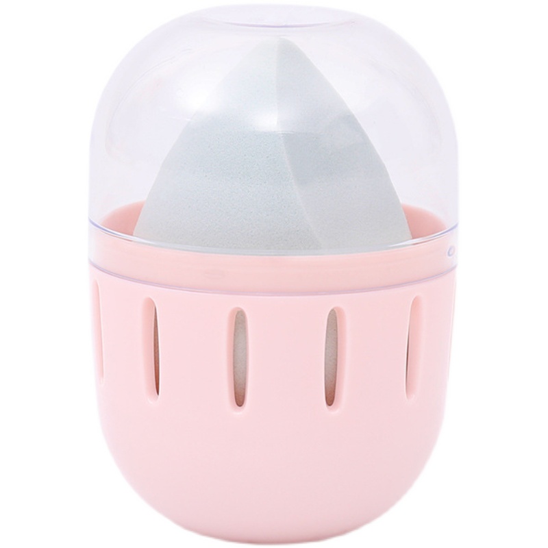 美妆蛋收纳盒可爱带盖防尘彩妆蛋托架旅行便携式透气海绵蛋收纳桶-图3