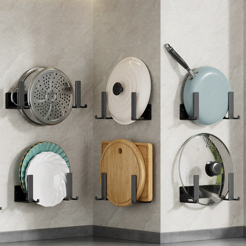 锅盖架子壁挂式免打孔砧板架厨房墙上案板放置神器家用菜板收纳架 - 图2