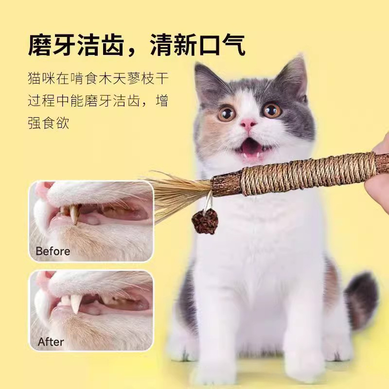 猫玩具自嗨解闷逗猫棒木天蓼磨牙棒耐咬猫猫小猫消耗体力猫咪用品-图2