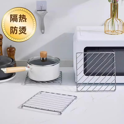 家用厨房不锈钢砂锅垫台面餐桌盘子隔热垫子加厚防烫耐高温碗碟垫 - 图0