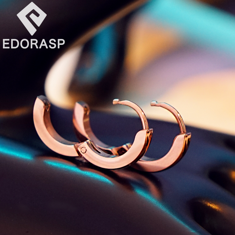 运动耳环2025新款耳圈睡觉免摘耳扣女素圈高级感玫瑰金钛钢耳钉 - 图2