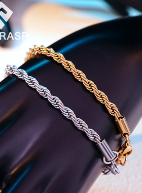 素链女手链钛钢金色巨好看不掉色