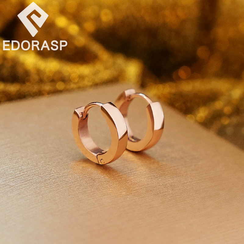 运动耳环2025新款耳圈睡觉免摘耳扣女素圈高级感玫瑰金钛钢耳钉 - 图3