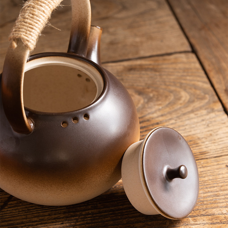 复古陶瓷烧水壶电陶炉煮茶器粗陶连把养生壶家用客厅明火围炉碳炉,淘宝优惠券,粉丝福利购,淘宝优惠卷
