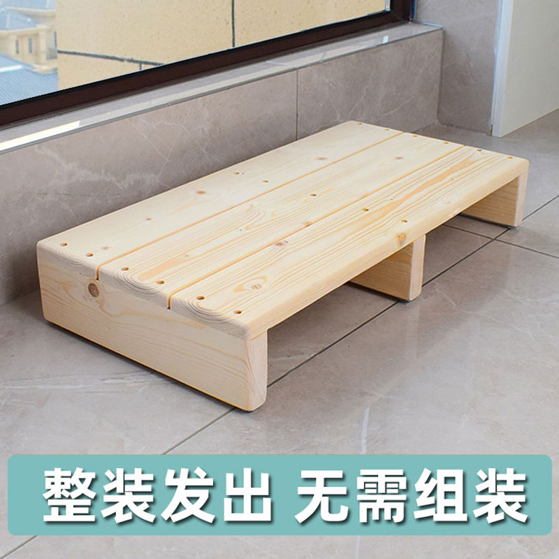 实木木架花架桌面增高支架简约多肉定制花盆架子盆景架凳子置物架 - 图0