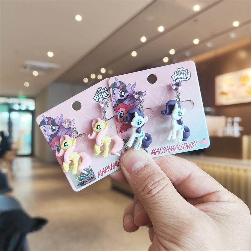 伊藤家正版小马宝莉软陶公仔耳坠锆石耳夹耳环无痛耳饰