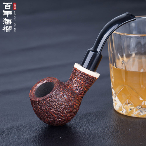 百年海柳石楠木男士手工小烟斗自由式实木弯式斗粮专用NX30 - 图0
