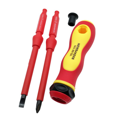 工业级电工专用绝缘螺丝刀套装双头十字一字两用磁性超硬改锥起子 - 图0