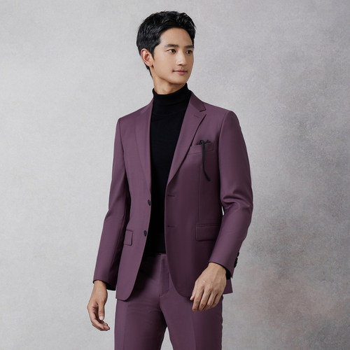 BONI/堡尼秋冬新品西服套装羊毛混纺西装商务修身西裤男AO622171A - 图0