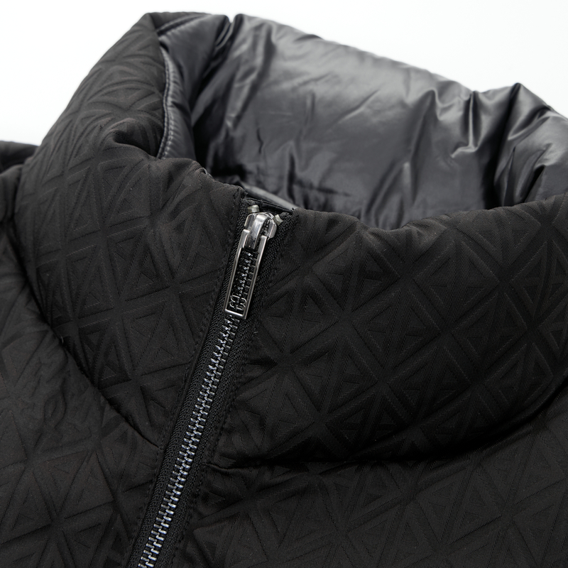 堡尼新品商务净色立领保暖马甲休闲印花短款羽绒马夹男ES780M51H - 图1