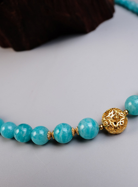 明日天河石镂空项链