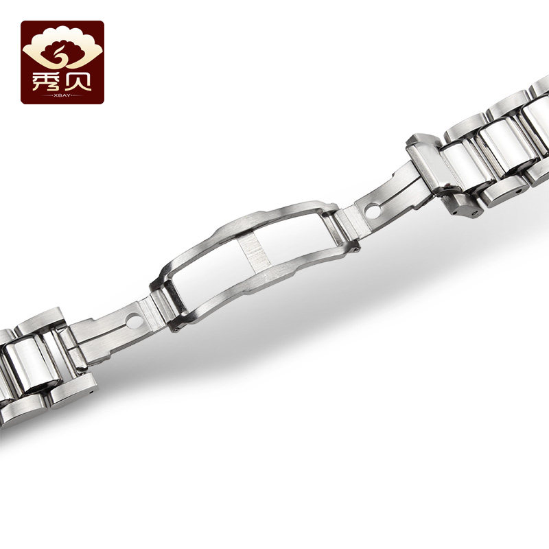 秀贝实心不锈钢表链男萧邦手表带 秀贝配件