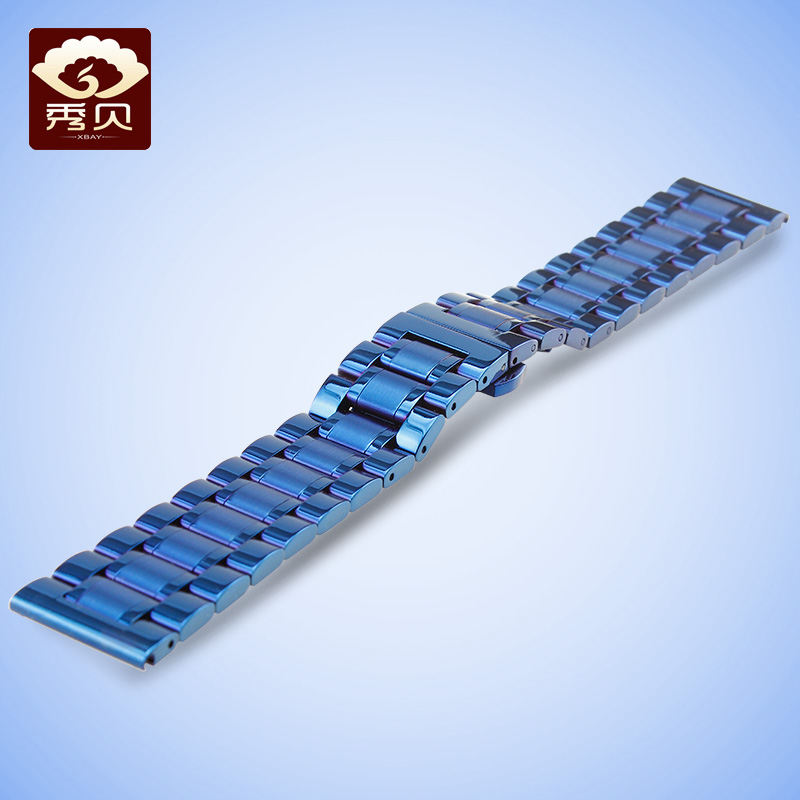 秀贝代用罗西尼8633蓝色钢带手表链 秀贝配件