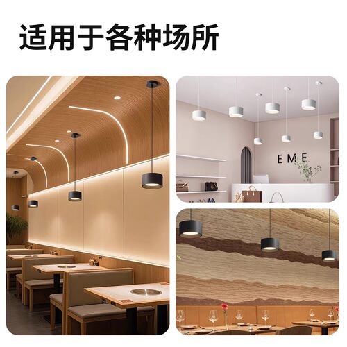 吊线筒灯商用店铺办公黑色15W吊装4寸明装LED灯24W无主灯吸顶吊灯 - 图3
