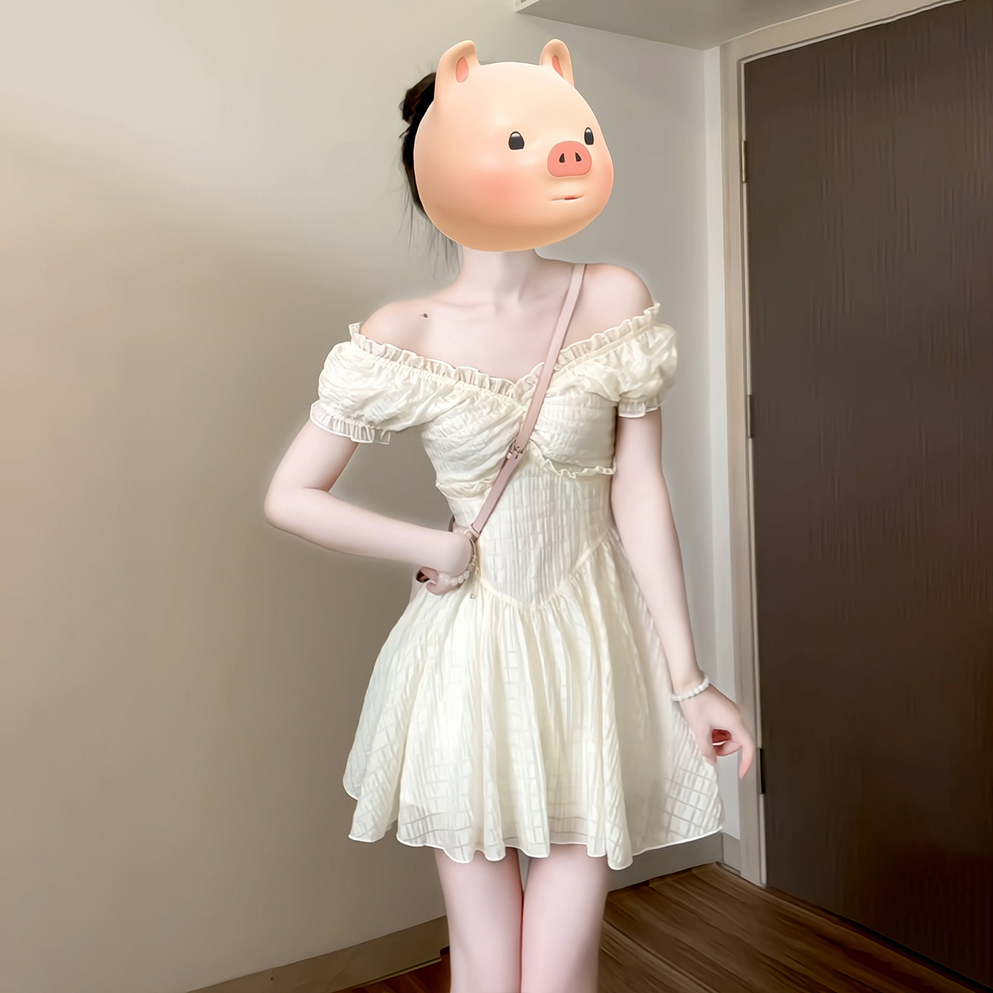 Selena法式蕾丝花边连衣裙子女2025年新款夏日绝美气质收腰蓬蓬裙 - 图0