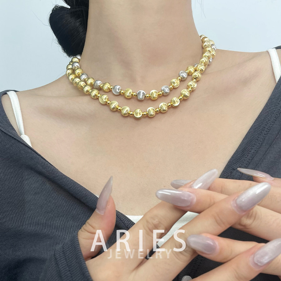 Aries S925纯银小灯泡拉丝猫眼圆球项链小众设计款时尚百搭锁骨链,淘宝优惠券,粉丝福利购,淘宝优惠卷