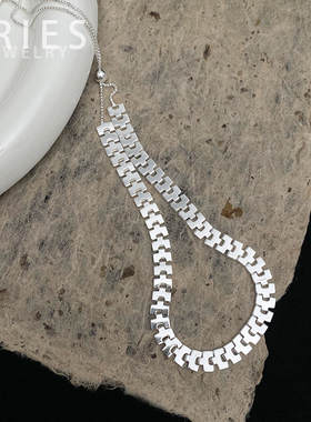 S925银表带链女生高级百搭项链