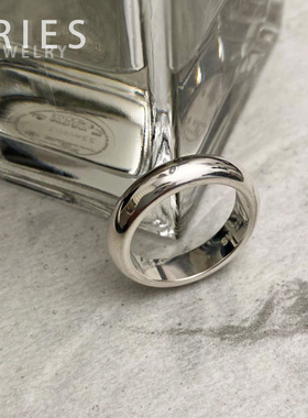 s925纯银经典款亮面厚壁素圈戒指