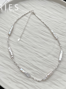 S925纯银女生异形巴洛克珍珠项链