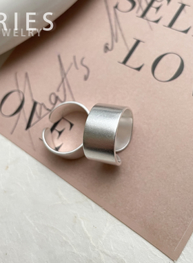 情侣S925银日系极简开口戒指