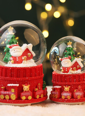 圣诞老人马车水晶球音乐盒