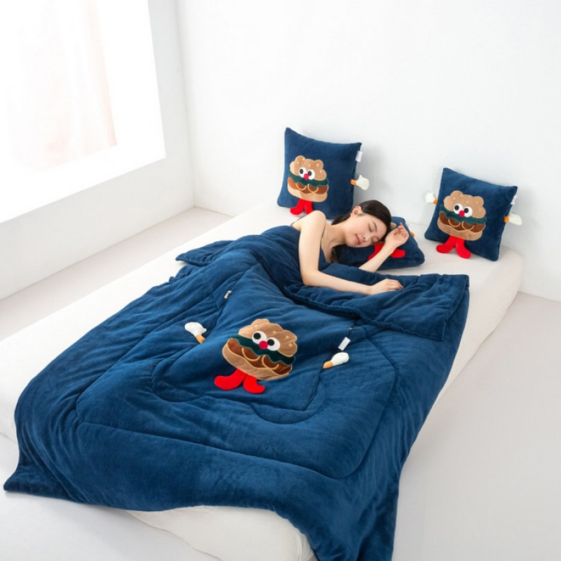 加厚牛奶绒贴布绣抱枕被折叠二合一靠垫被子午休毯子车载腰靠垫子,淘宝优惠券,粉丝福利购,淘宝优惠卷