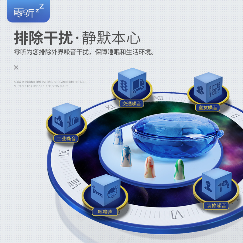 零听防噪音隔音耳塞眼罩真丝遮光睡眠睡觉专用降噪护眼罩静音神器