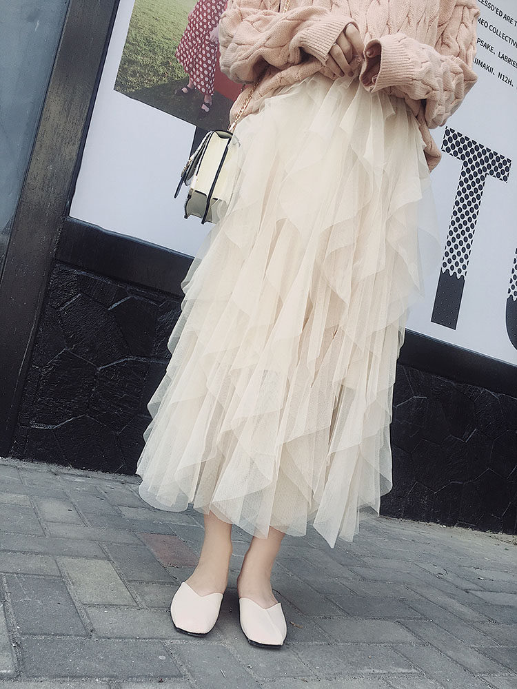 网纱2019春夏新款中长款仙女半身裙 韩流阁服饰半身裙