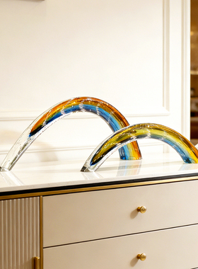 木南现代简约琉璃牛角摆件家居