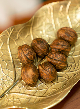 轻奢家居桌面玄关收纳盘黄铜金色叶子托盘家居客厅摆件香薰托盘碟