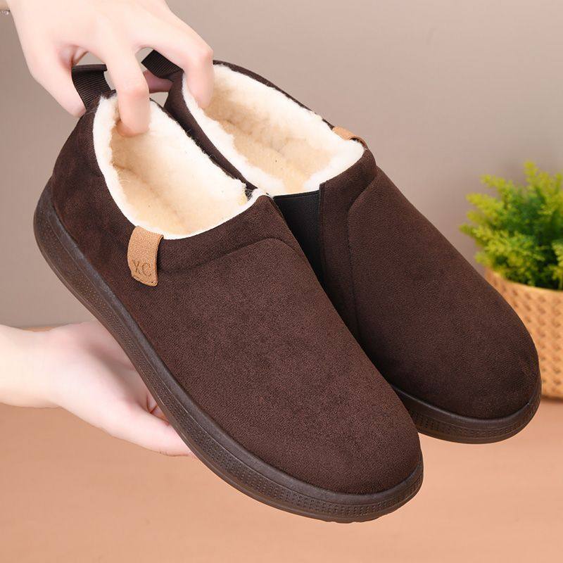 2025冬季新款老北京棉鞋加绒加厚绵羊毛爸爸鞋一脚蹬防滑雪地靴男,淘宝优惠券,粉丝福利购,淘宝优惠卷