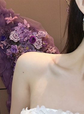 复古轻奢黑色水钻流苏长款耳环