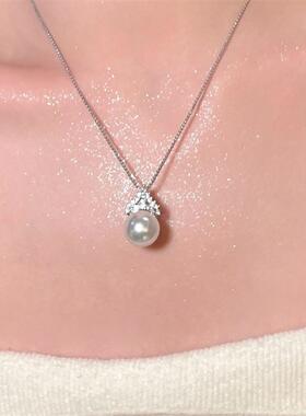 欧美简约锆石珍珠耳钉项链锁骨链