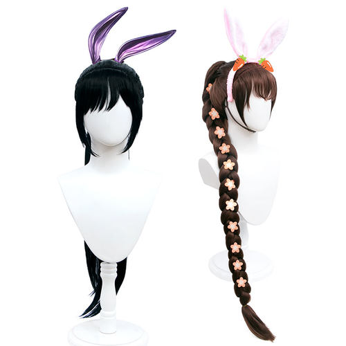 秀琴家 斗罗大陆五年之约小舞cosplay假发 深棕 麻花辫 兔耳 发饰 - 图3
