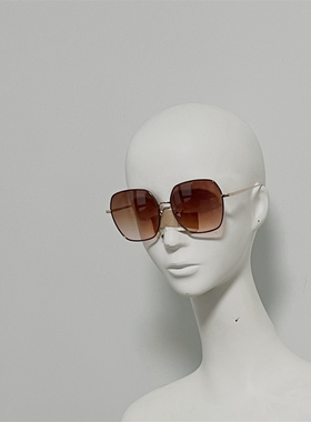 LFL1576 女式钛金属款撞色太阳镜 超超大框修脸墨镜 26年新款