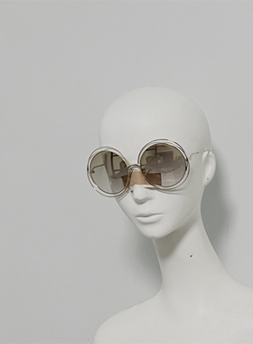 CE114SG 女式超超大圆框太阳镜 18K真金电镀墨镜 镂空设计 INS