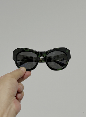 DVN99 LF意产定制花料板材太阳镜 女式大框猫眼修脸墨镜 INS热款