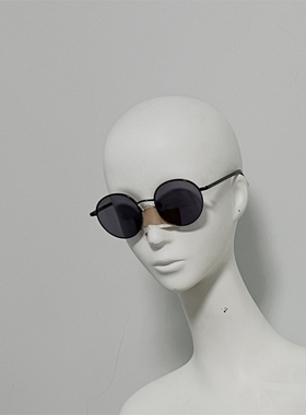 S7028 女式撞色复古文艺范大圆框太阳镜 墨镜 尾货 分尺码 小瑕