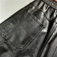 Winter leather pants plus velvet thick men's big SIZE windproof personality locomotive pants six pockets imitation leather PU beam loose trousers