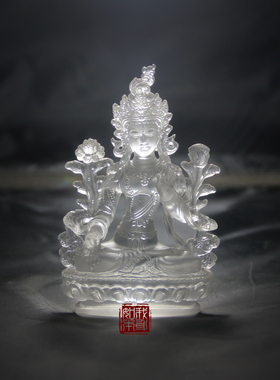 古法琉璃工艺品白度母密宗佛像