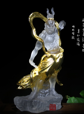 哼哈二将左右护法顺风琉璃佛像