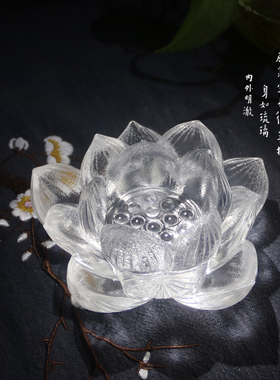 家居摆件酥油灯座酥油蜡烛台  七宝大号琉璃烛台莲花烛台