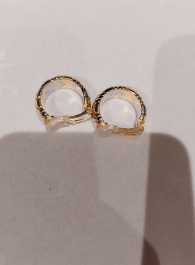 中古二手 品牌宝家 金钢手镯+耳夹一套 18K金+钢