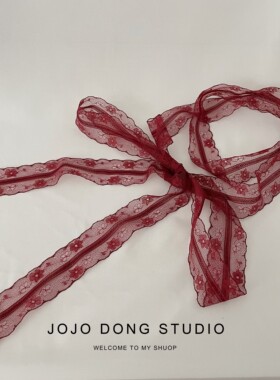 复古纯欲蕾丝细长条丝巾女百搭装饰飘带辣妹春夏叠戴层次感颈饰韩