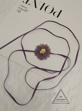 choker紫色花朵日系超仙锁骨链