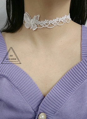 choker超仙少女风蕾丝花嫁锁骨链