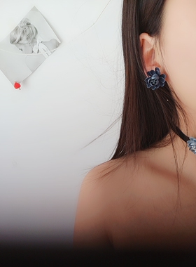 立体淑女风撞色复古耳夹
