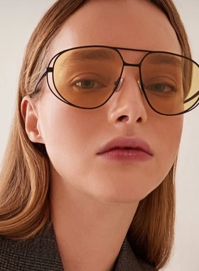 大框飞行员镂空金属防紫外墨镜